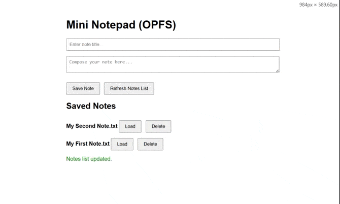 Reading a saved note file from OPFS Reading a saved note file from OPFS