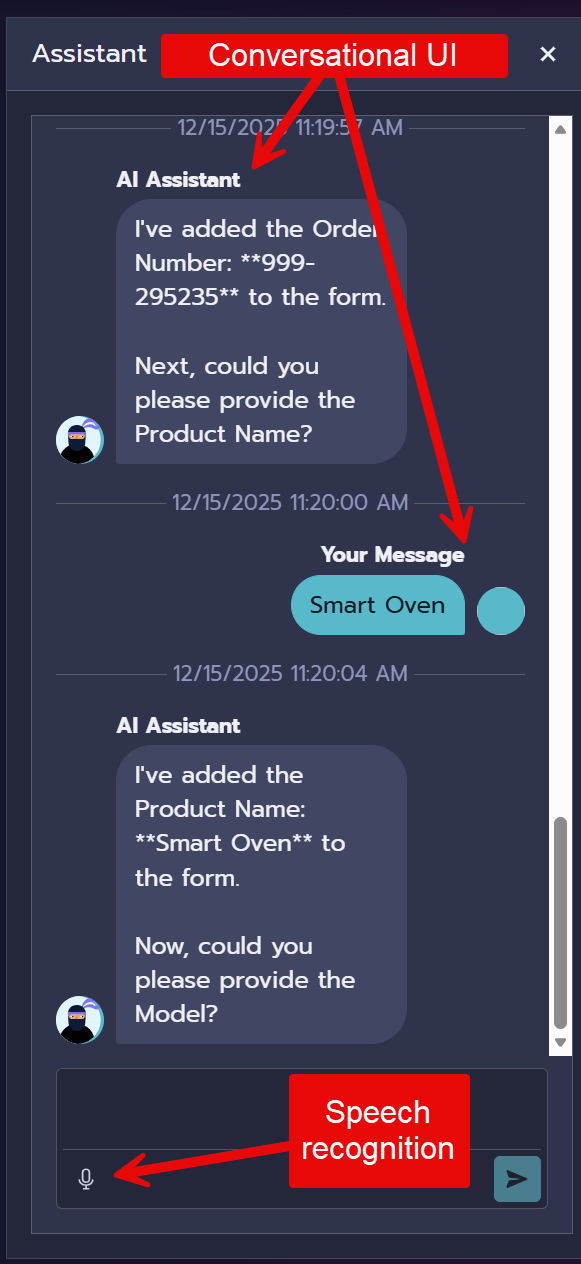 form assistant ui
