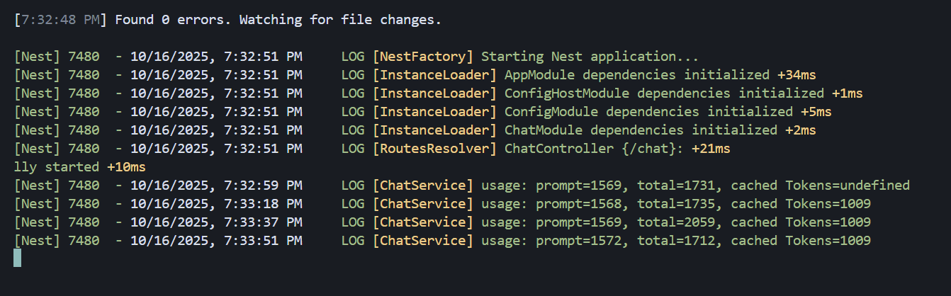 Server logs example