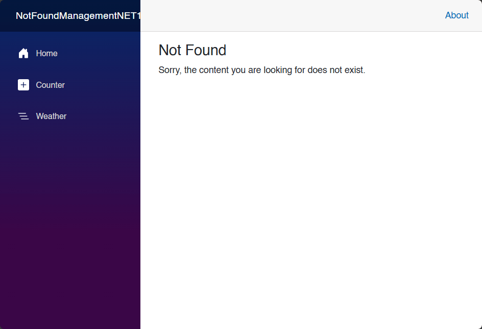 Default NotFoundPage component behavior in .NET 10