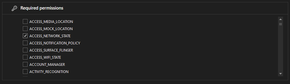 Required permissions