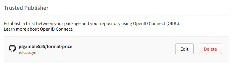 prepped trusted publisher can be edited or deleted