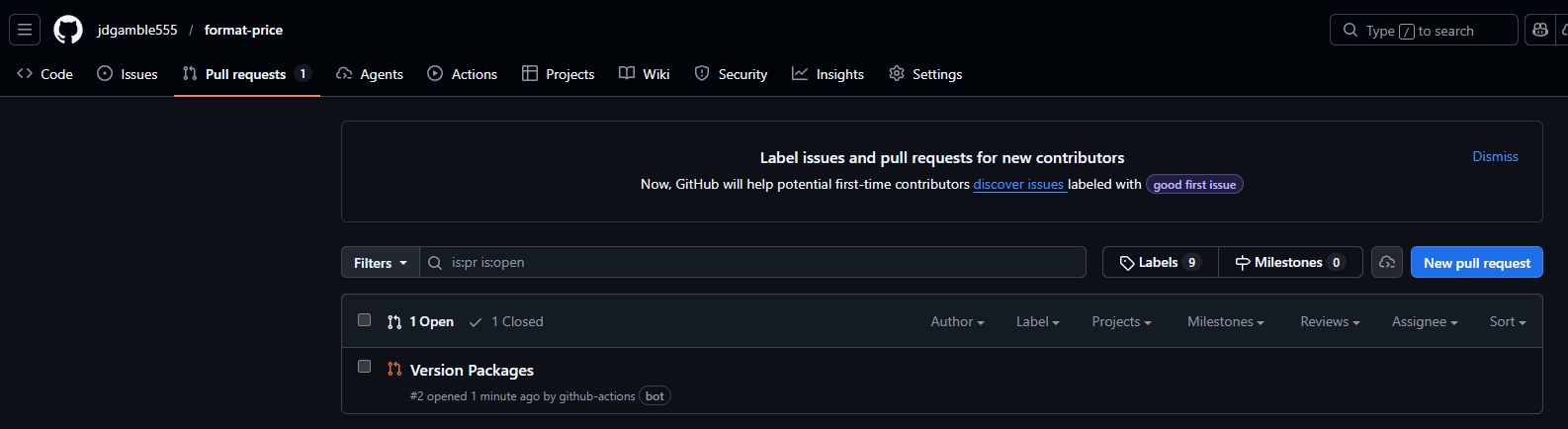 Pull requests - 1- version packages