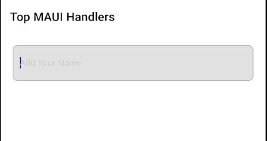 Borderless input control displayed on iOS and Android