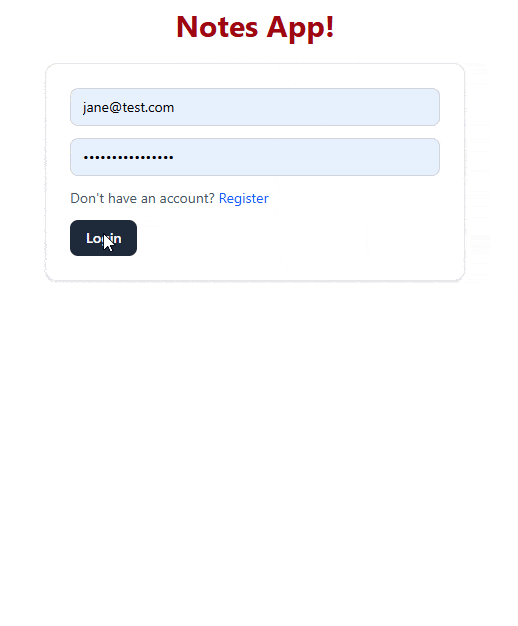 Demo of adding and deleting notes