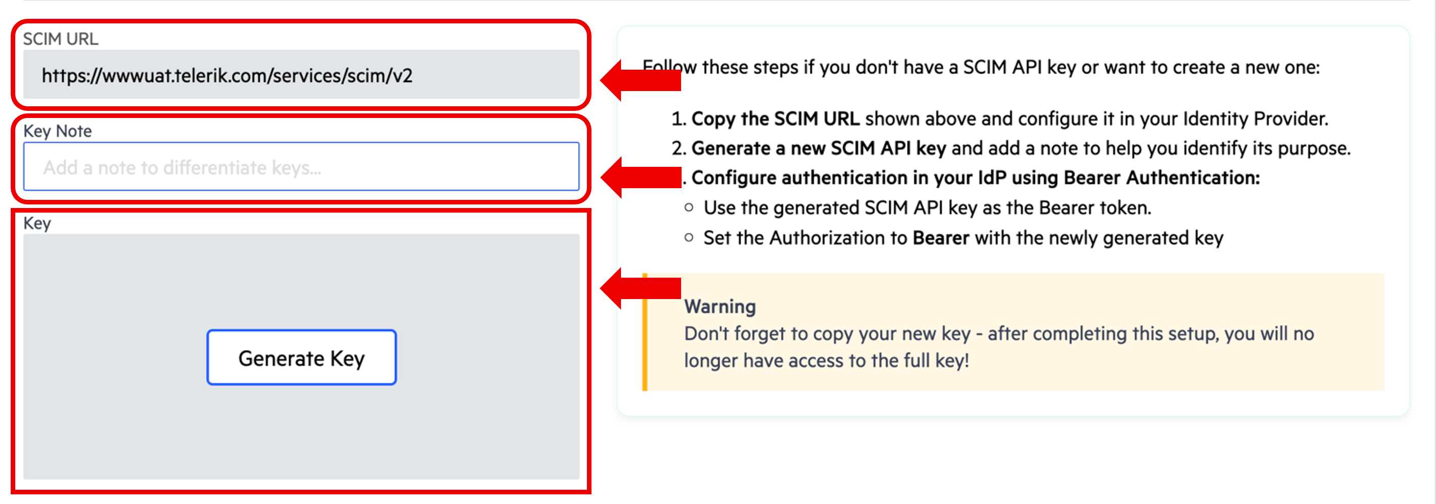 SCIM URL, Key Note, Key