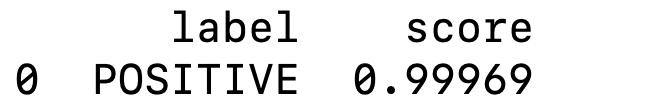 Label – positive. Score .99969
