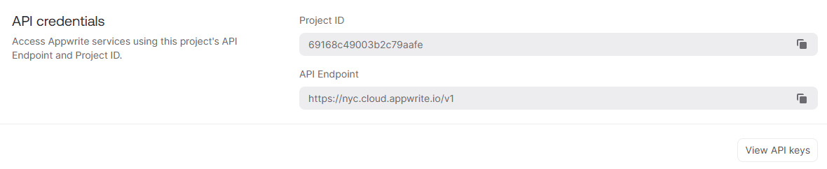 API credentials
