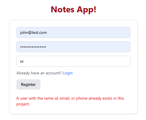 user already exists
