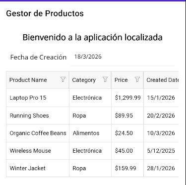 Localized text rendered from view models in interface