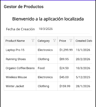 Screenshot of XAML file with Spanish localized strings