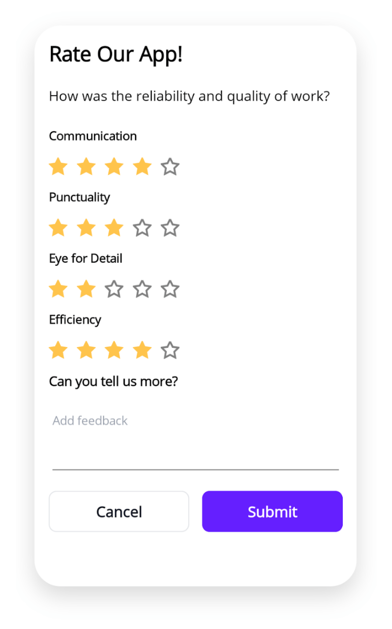 Multi-Criteria Rating UI