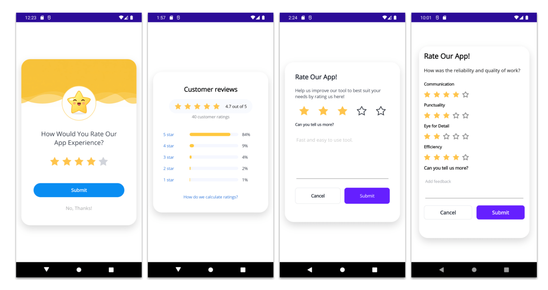Multi-Criteria Rating UI