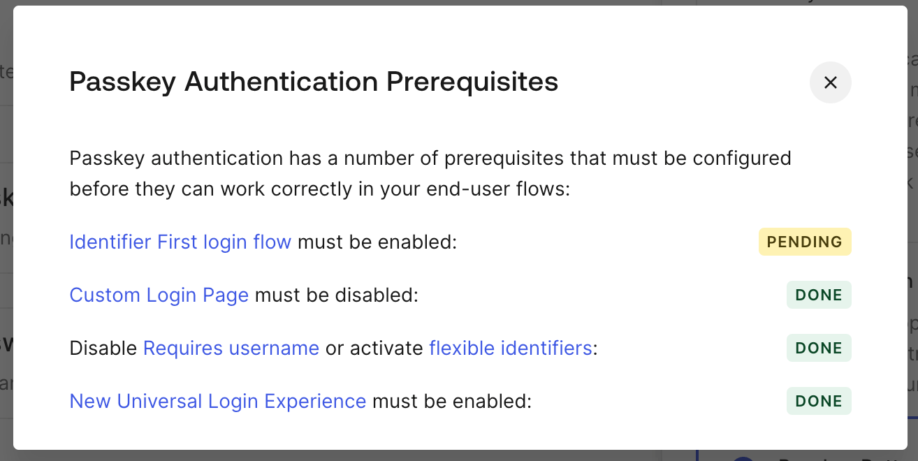 Checklist before enabling passkeys Checklist before enabling passkeys