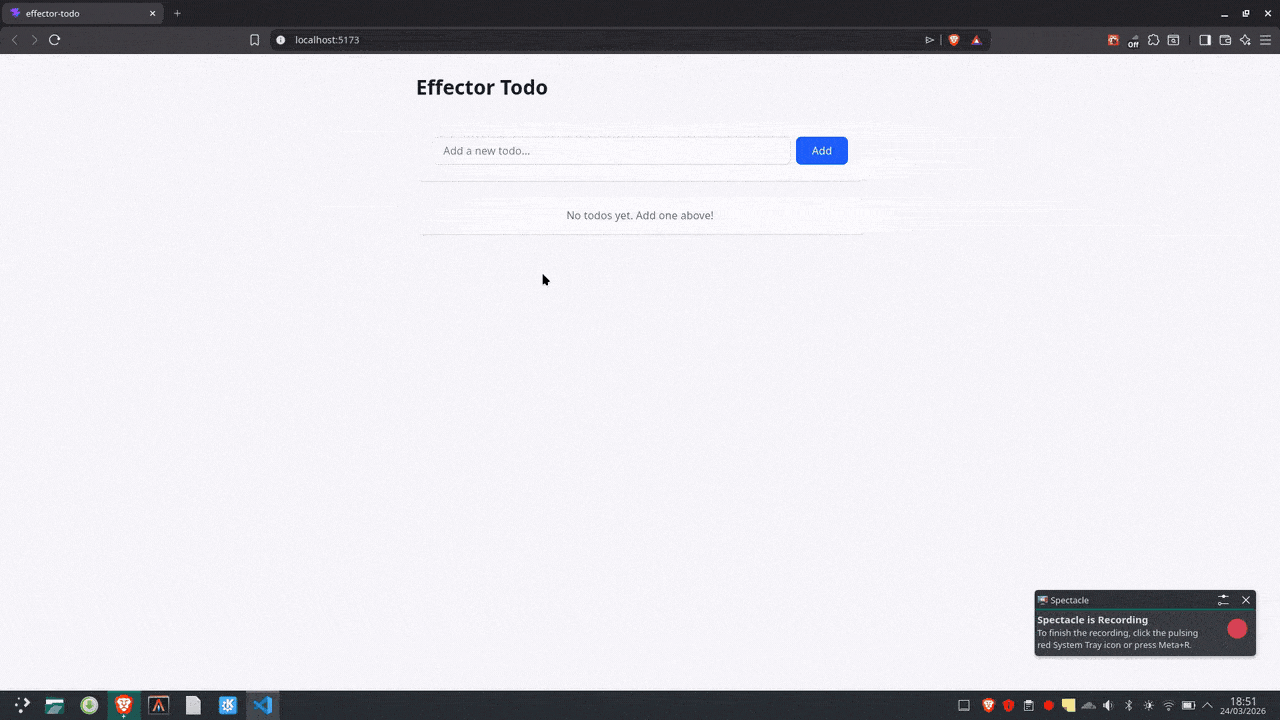 Todo app using Effector stores Todo app using Effector stores
