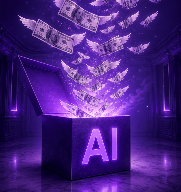 AI Ate My Budget - money flying away