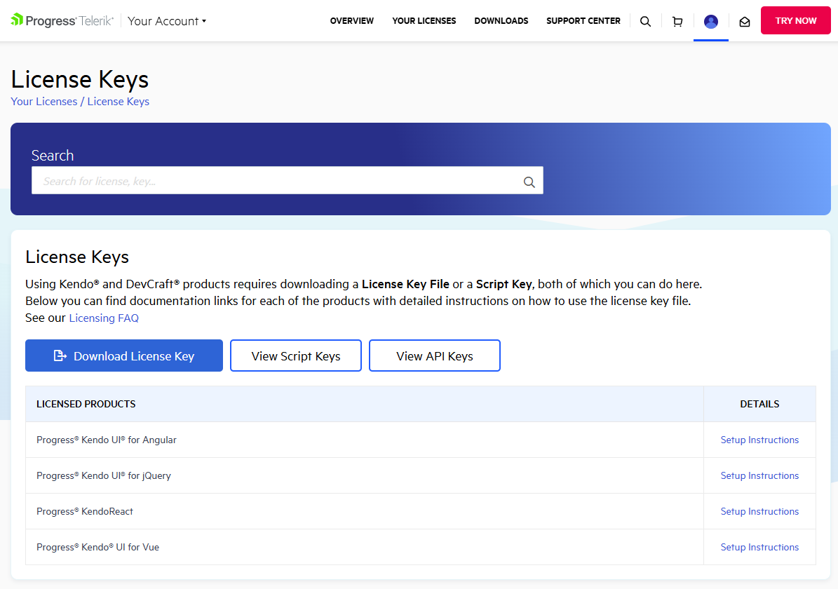 Kendo UI License Key Kendo UI License Key
