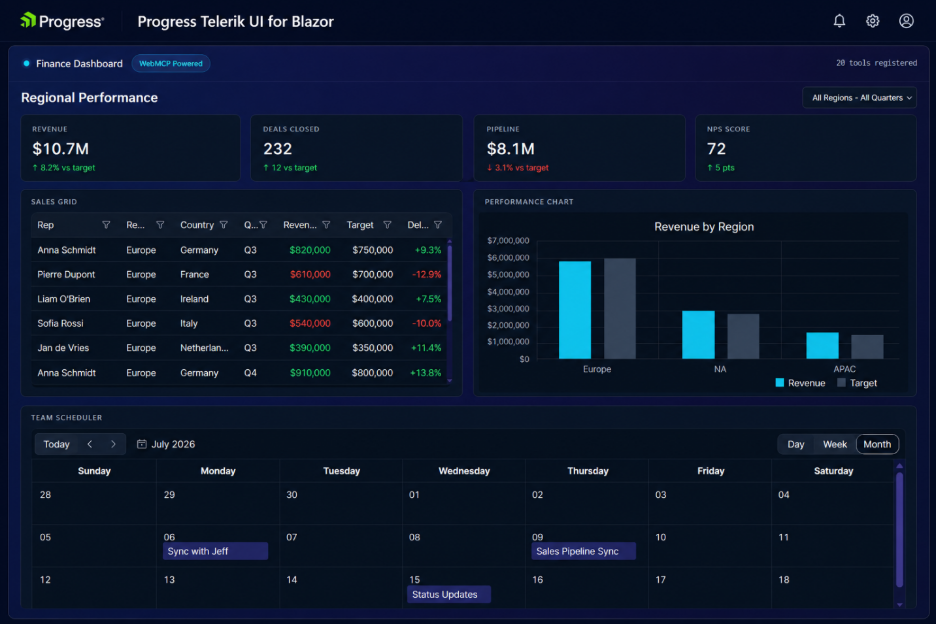 Blazor Dashboard app