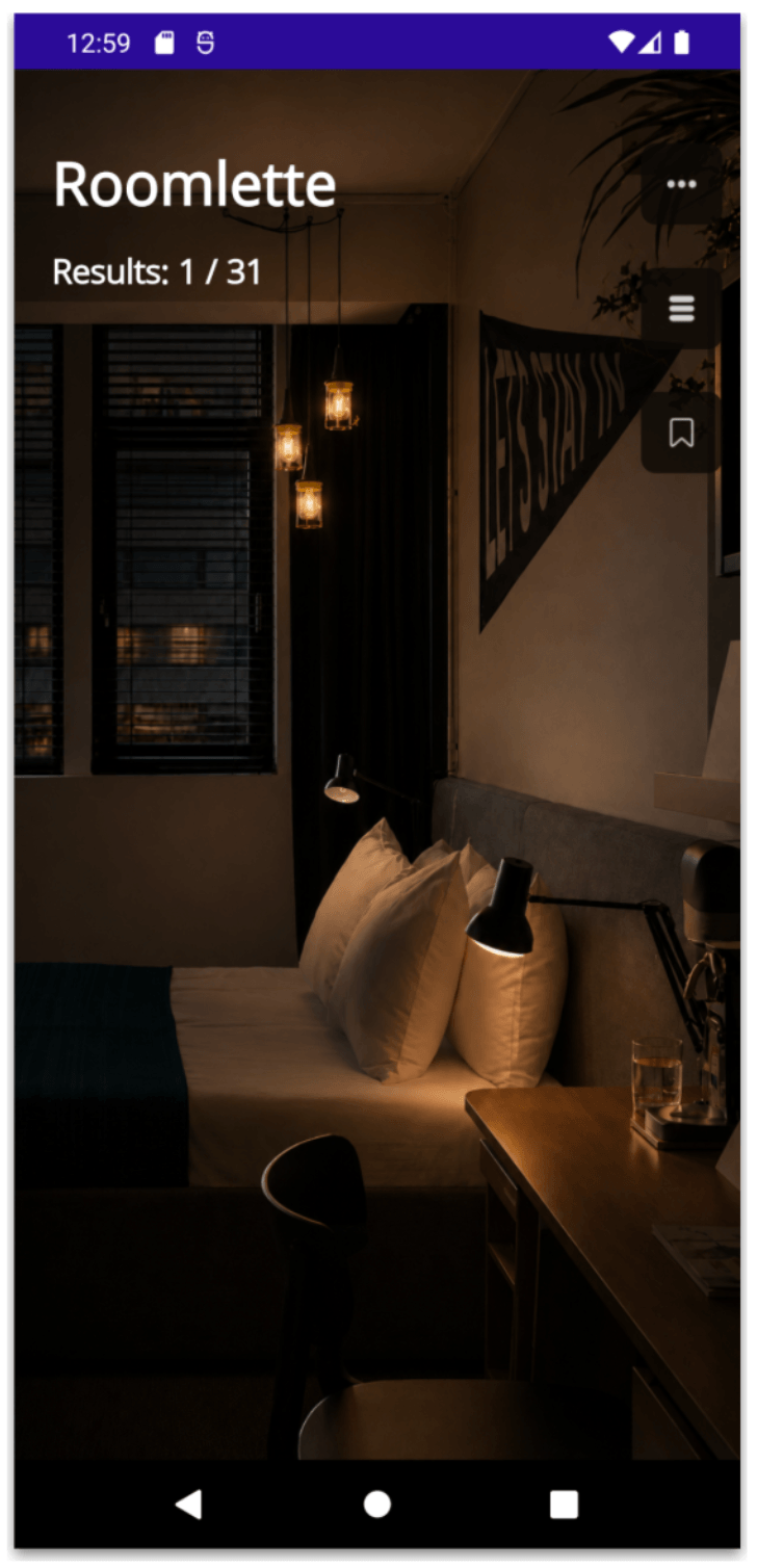 Room header and background block. Image of room, Roomlette Result 1 of 31