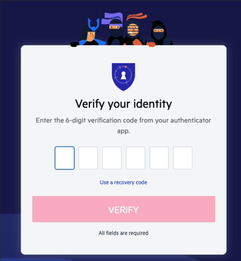 Verify your identity with 6-digit code