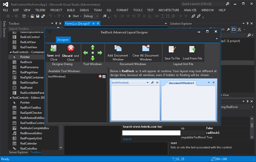 Telerik S Winforms Are Now Visual Studio 12 Rtm Ready Pla