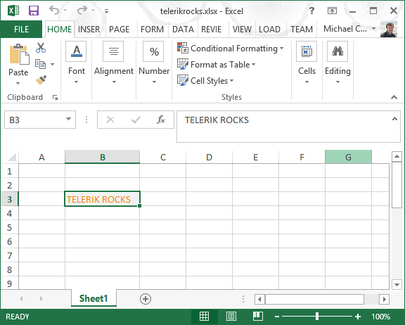 RadSpreadsheet Saved to Excel Format.