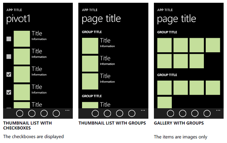 Design templates with XAML for Windows Phone