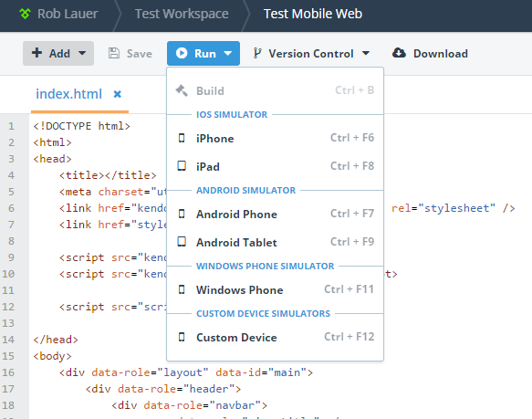 appbuilder mobile web interface