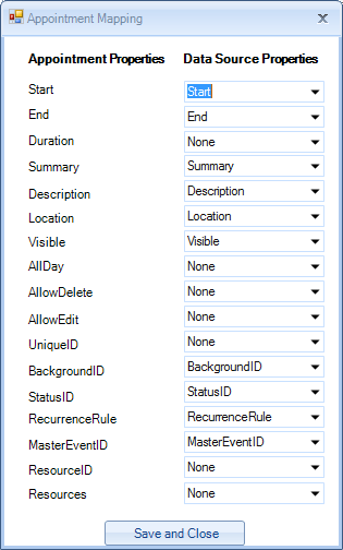 Edit Appointment Mapping