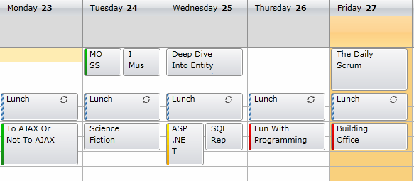 appointments with time markers