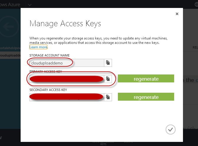BLOB Access Keys