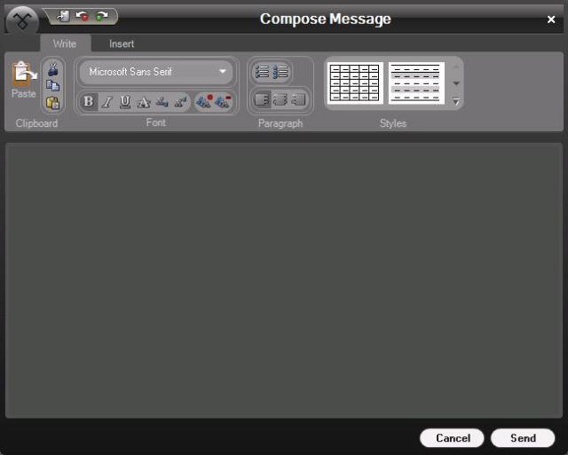 A screenshot of the Compose Message screen