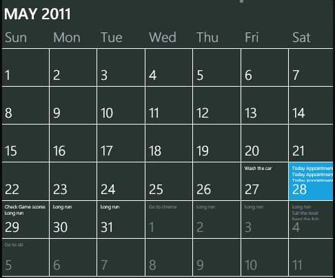 Calendar for Windows Phone