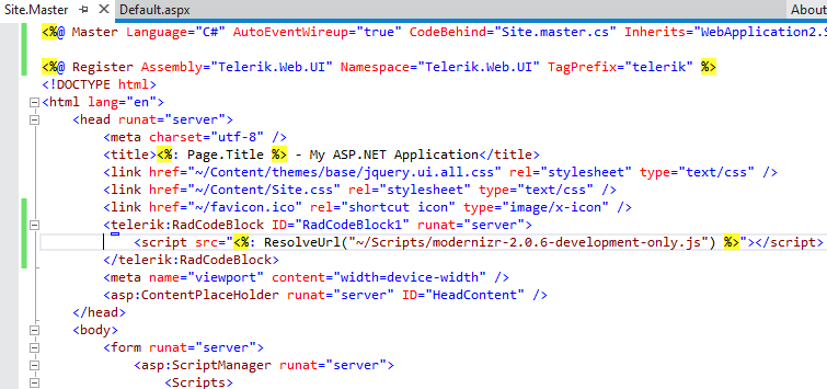 fix exception in Visual Studio 11 web application project