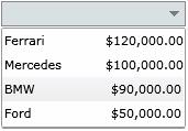 ComboBox with value formatting