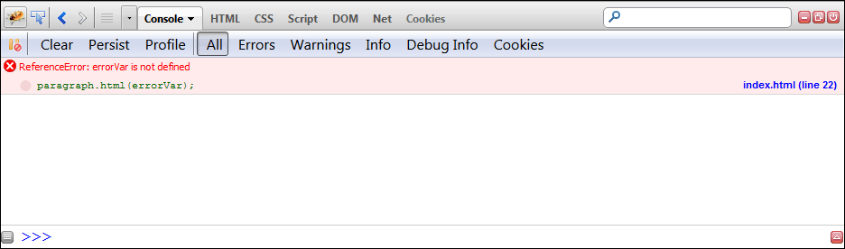 Firefox and Firebug Console