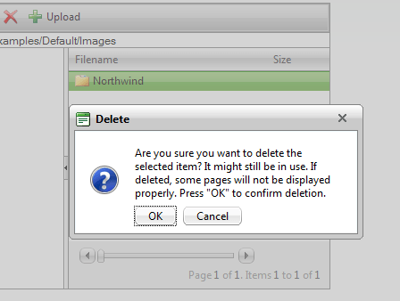 delete dialog