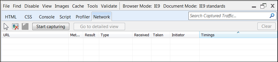 IE9 Network Tab