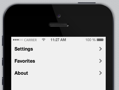 Display of the Kendo UI Mobile ListView