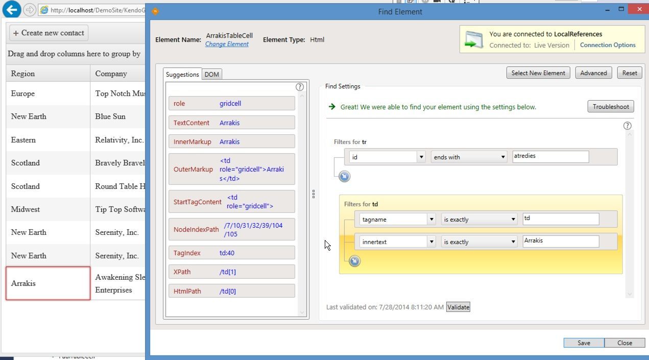 Editing locator logic