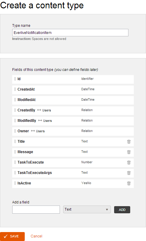 See the content type definition of EverliveNotificationItem