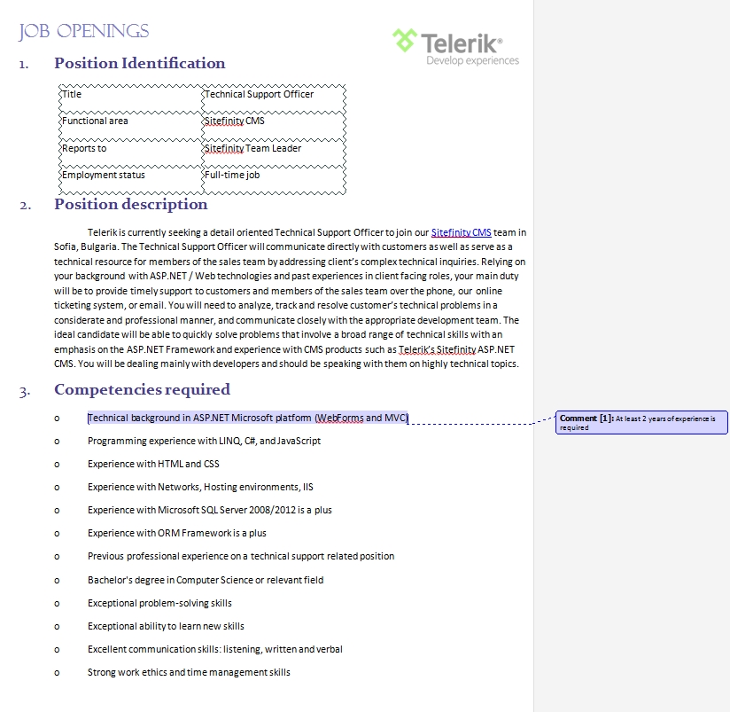 Figure 1. The document after the changes are introduced.