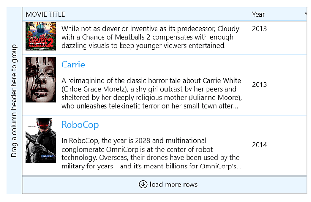 Data Grid for Windows 8 XAML