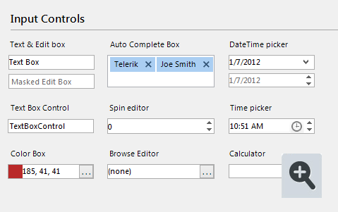 Input controls, Windows 8 theme