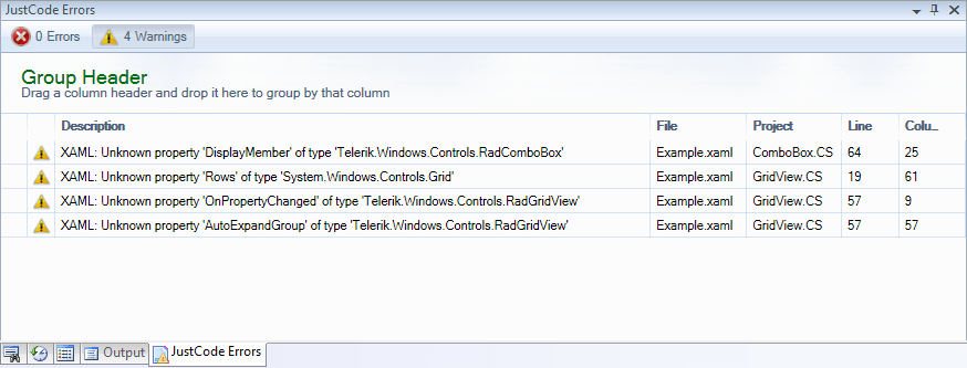 XAML Errors