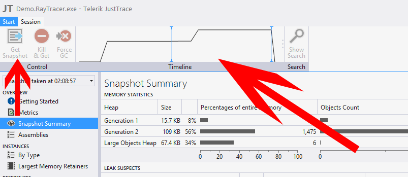 JustTrace timeline