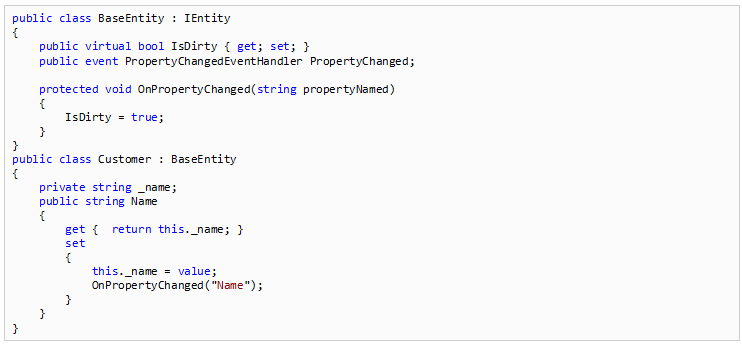 Listing 6 – Base Entity and a Customer Entity