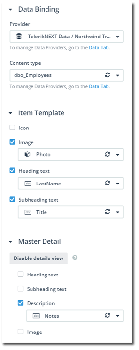 no-code data binding