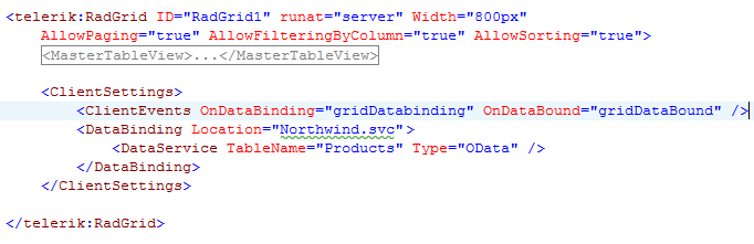 RadGrid setup for OData binding at same domain