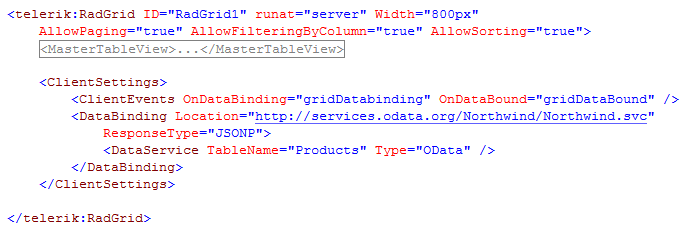 RadGrid setup for OData binding at a remote domain